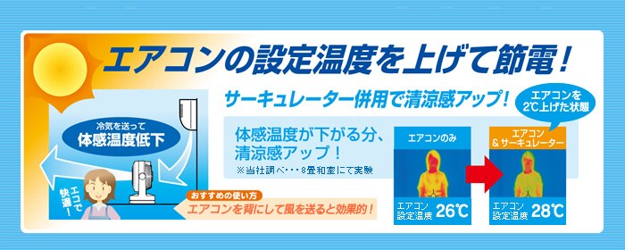 エアコンの設定温度を下げて節電!