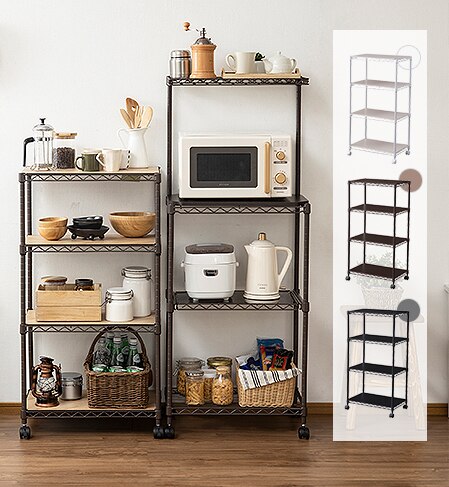 スチールラック 幅55cm カラーメタルラック レンジ台 CMR-55134 全3色1