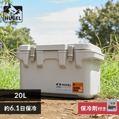 �y���ቷ�ۗ�ܕt���z�N�[���[�{�b�N�X HUGEL 20L ��6.1���ۗ� 6�ʐ^��f�M�p�l�� �^��f�M ��e�� VITC-20 �z���C�g�A�b�V��