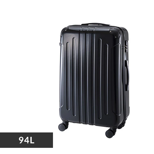 スーツケース Lサイズ 94L ダブルキャスター KD-SCK ツヤタイプ ブラック