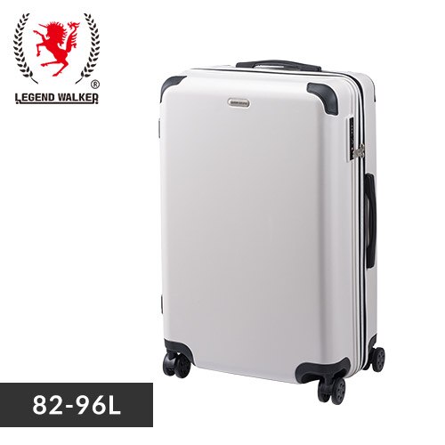 スーツケース Lサイズ 82L レジェンドウォーカー 拡張機能付き ダブルキャスター 5515-70 ホワイト