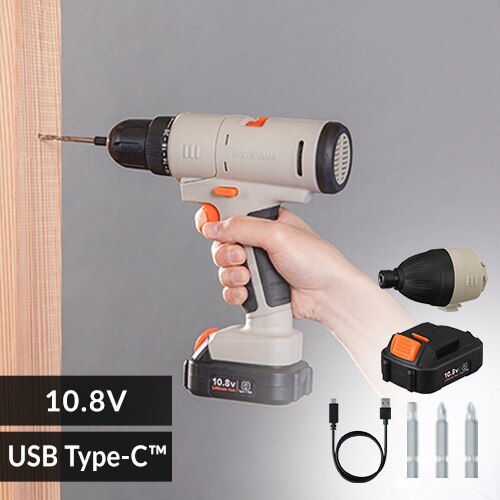 マルチギア 充電式ドリルドライバーセット10.8V PJM10DRS サンドベージュ+インパクトドライバー