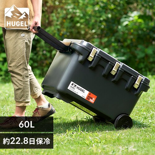 �N�[���[�{�b�N�X HUGEL 60L ��22.8���ۗ� �L���X�^�[�t�� 6�ʐ^��f�M�p�l�� �^��f�M VITC-60 �`���R�[���O���[