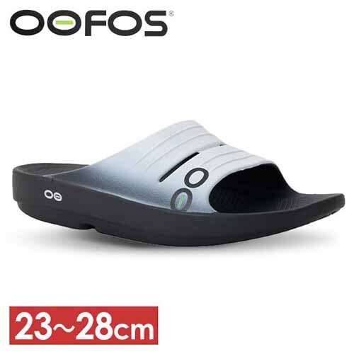 �T���_�� Oofos OOF1600 Damen OOlala Slide Black/CloudWht ���s�A���i 23cm