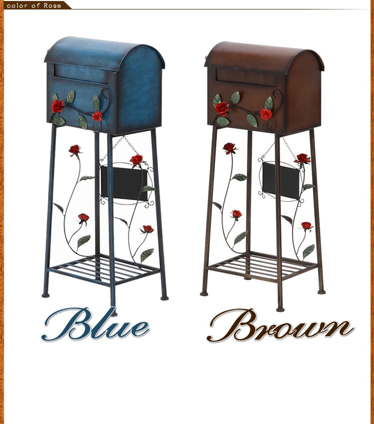 メールボックス ローズ 縦 96760 ブルー 6