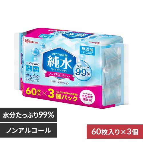 �y180���z�����E�F�b�g�e�B�b�V�� 60�����~3�p�b�N WTS-60P3P