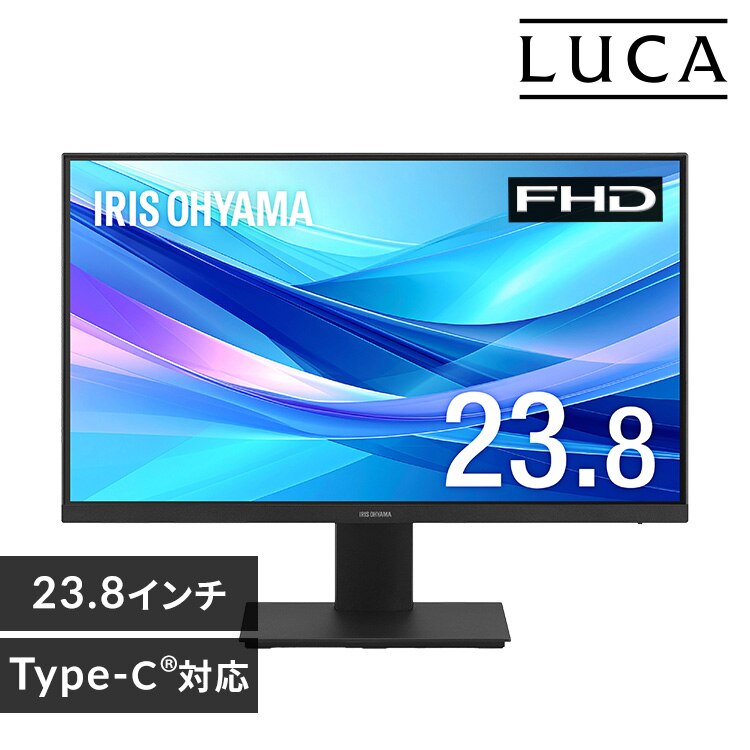 ���j�^�[ 23.8�C���` �f�B�X�v���C LUCA Type-C�Ή� LUCA DC-CF235S-B �u���b�N