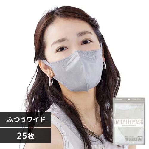 �y25���z DAILY FIT MASK �J���[�}�X�N �ӂ����C�h�T�C�Y 5�����~5 �j���A���X�O���[