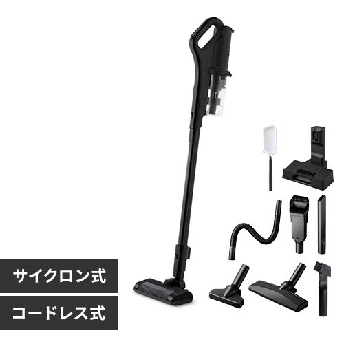 【コンプリートセット】 掃除機 コードレス サイクロン式 置くだけで充電 自走式 SCD-185PM-B+MTS29 ブラック