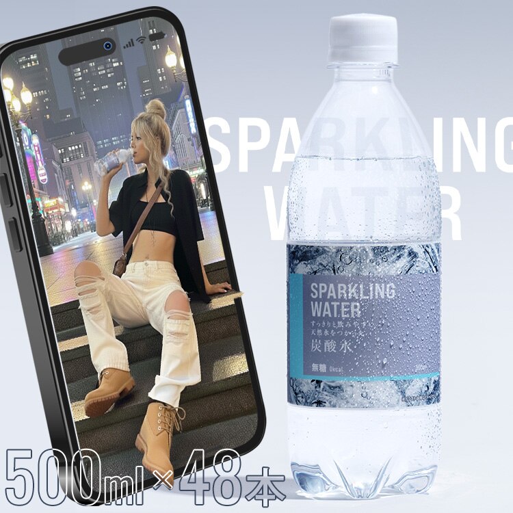 SPARKLING WATER �Y�_�� 500ml�~48�{