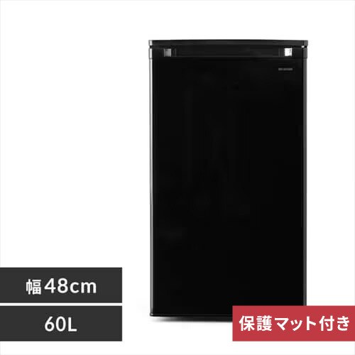 冷凍庫 60L IUSD-6B-B ブラック+床保護マット