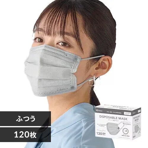 �y120���z�f�B�X�|�[�T�u���}�X�N DISPOSABLE �}�X�N �ӂ��T�C�Y �j���A���X�O���[ �v���[�c�}�X�N �s�D�z