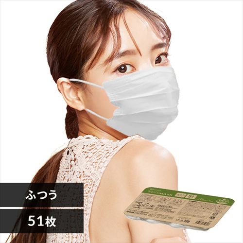 カラープリーツマスク 51枚入り 175サイズ PN-51LW ホワイト
