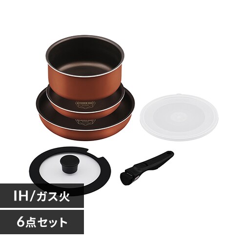 �y�q�Ɂz�y�󂠂�z�t���C�p�� 6�_�Z�b�g IH/�K�X�ΑΉ� �_�C�������h�R�[�g�p�� PDCI-T6S ���^���b�N�o�[�~���I��