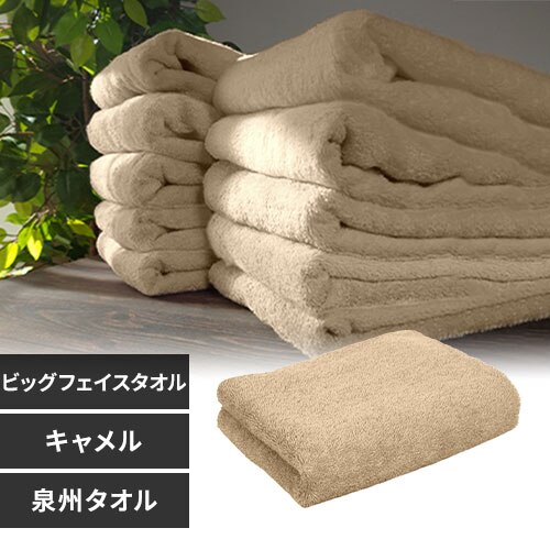 【1枚】 ビッグフェイスタオル キャメル
