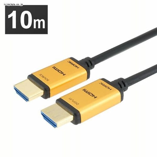 �z�[���b�N ���t�@�C�o�[ HDMI�P�[�u�� 10m �X�^���_�[�h�^�C�v �S�[���h�^�� HH100-531GP 