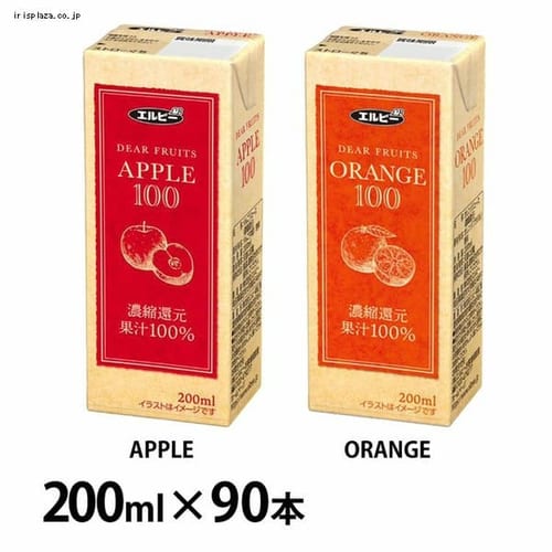 【90本】エルビー りんごジュース100% 200ml