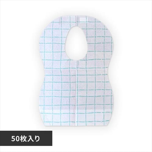【メール便】使い捨てベビーエプロン50枚入り 1050517165 格子