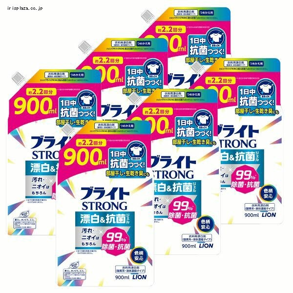 LION 【6個セット】ブライトSTRONG 漂白&抗菌ジェル つめかえ用 900ml