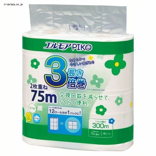 �G�����A �g�C���b�g�y�[�p�[ �s�R 3�{���� 4���[�� �_�u�� 75m 143160 