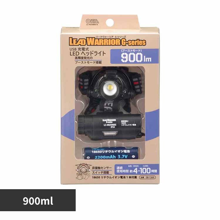 �I�[���d�@ LED���@�\�w�b�h���C�g 900lm LC-HUS900S-K 