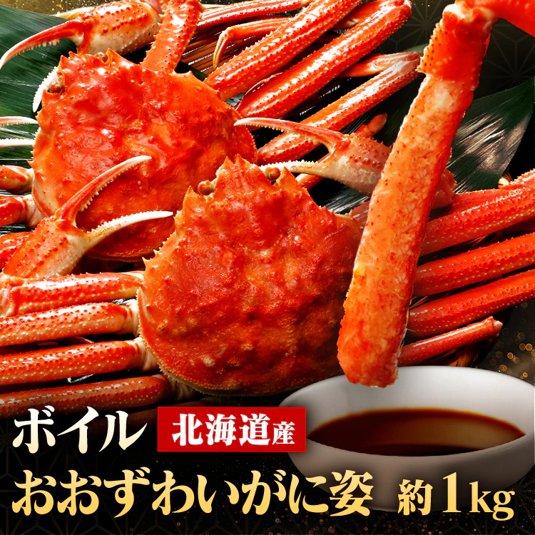 北海道産 ボイルおおずわいがに姿 1kg (2〜3尾)【直送】