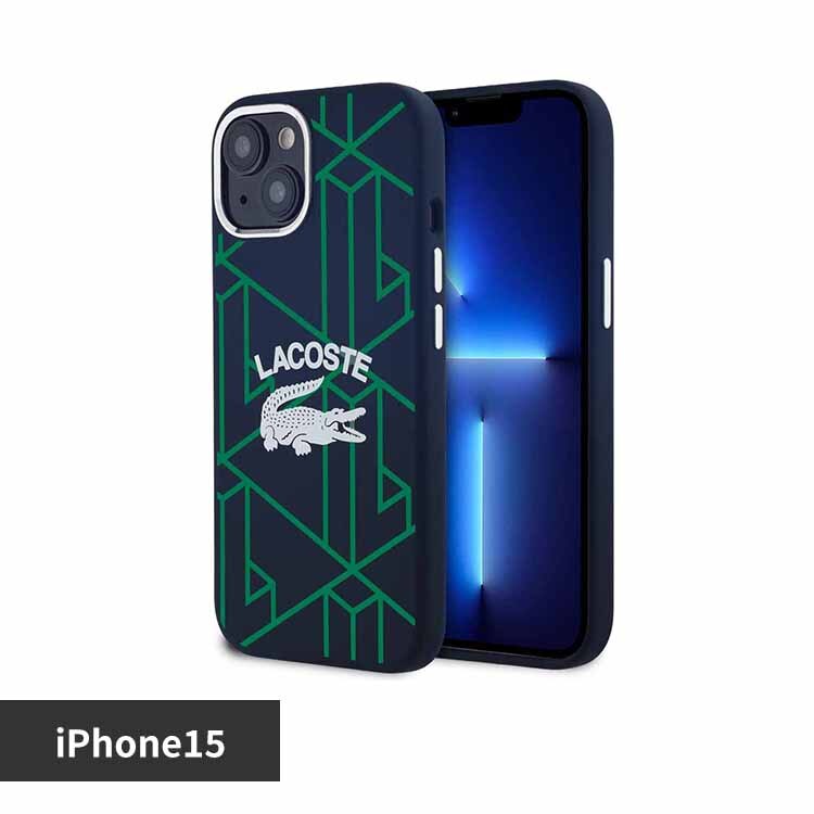 LACOSTE iPhone 15 �P�[�X �u���[ LCHMP15SSBIV 