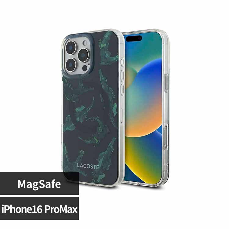 LACOSTE iPhone 16 Pro Max �P�[�X �u���b�N LCHMP16XUPAK 