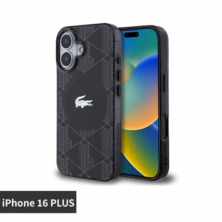LACOSTE iPhone 16 PLUS �P�[�X �u���b�N LCHMP16MUBSK 