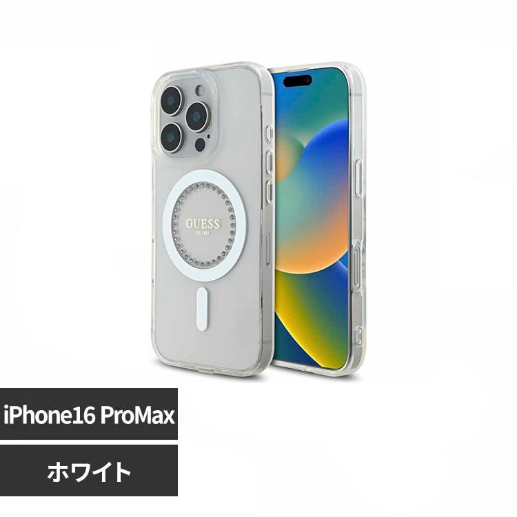 GUESS iPhone 16 Pro Max �P�[�X GUHMP16XPFTDTEH �z���C�g