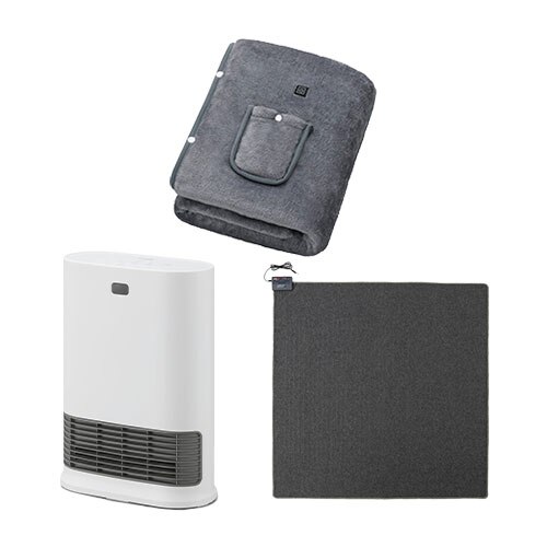 �啗�ʃZ���~�b�N�t�@���q�[�^�[ W�Z���T�[ �z���C�g / �z�b�g�J�[�y�b�g 2�� 176�~176cm / USB�d�C�ѕz 130�~80cm �O���[