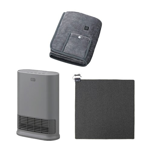 �啗�ʃZ���~�b�N�t�@���q�[�^�[ W�Z���T�[ �O���[ / �z�b�g�J�[�y�b�g 2�� 176�~176cm / USB�d�C�ѕz 90�~60cm �O���[