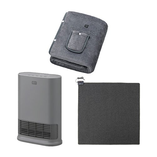 �啗�ʃZ���~�b�N�t�@���q�[�^�[ W�Z���T�[ �O���[ / �z�b�g�J�[�y�b�g 2�� 176�~176cm / USB�d�C�ѕz 130�~80cm �O���[