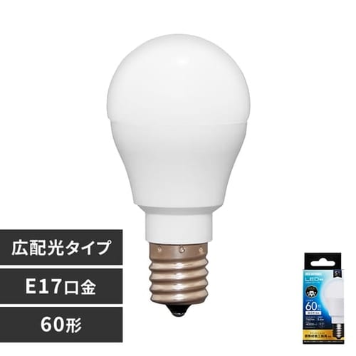 LED�d�� E17���� �L�z���^�C�v 60W�`���� �����F ���`���Ή� �f�M�ގ{�H���Ή� LDA6N-G-E17-6T8