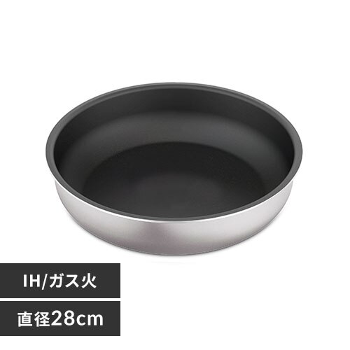 フライパン 28cm IH/ガス火対応 ダイヤモンドグレイス DG-S28F シルバー
