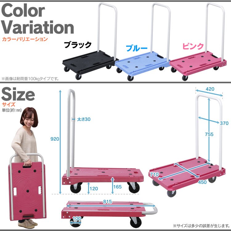  台車 折りたたみ 平台車 耐荷重150kg 軽量 静音 ブラック5