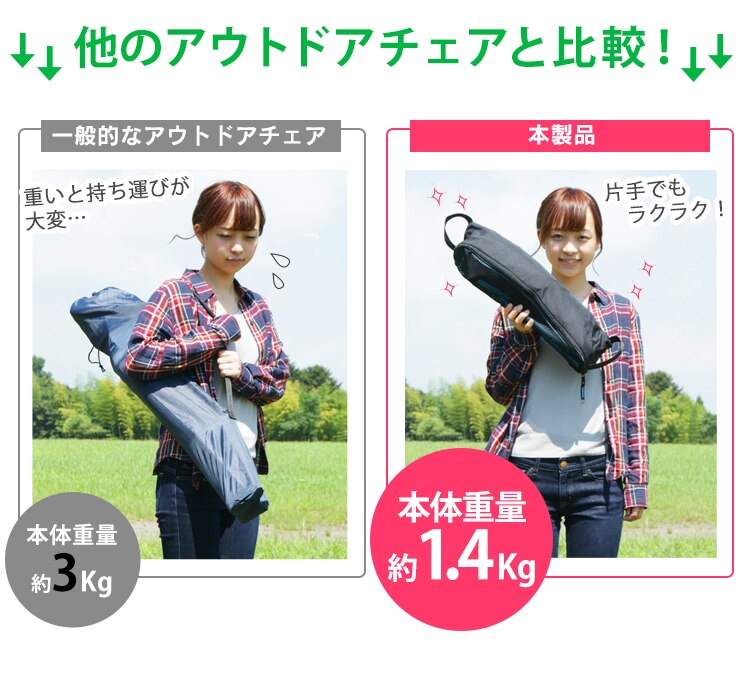 アルミアウトドアチェア L ライトブルー 2