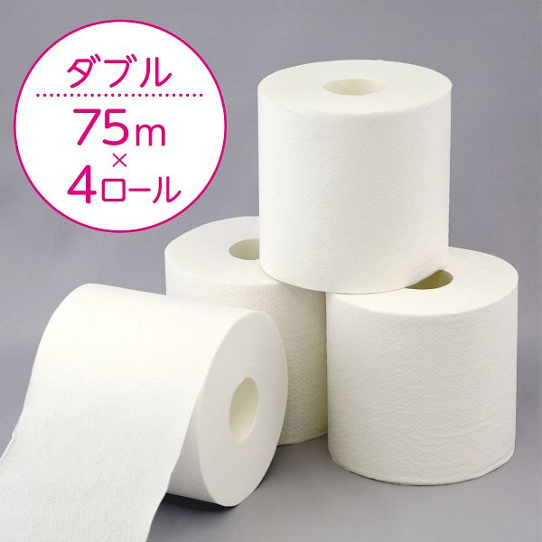 スコッティ フラワーパック 3倍長持ち トイレットペーパー 無香料 75m ダブル 4ロール 