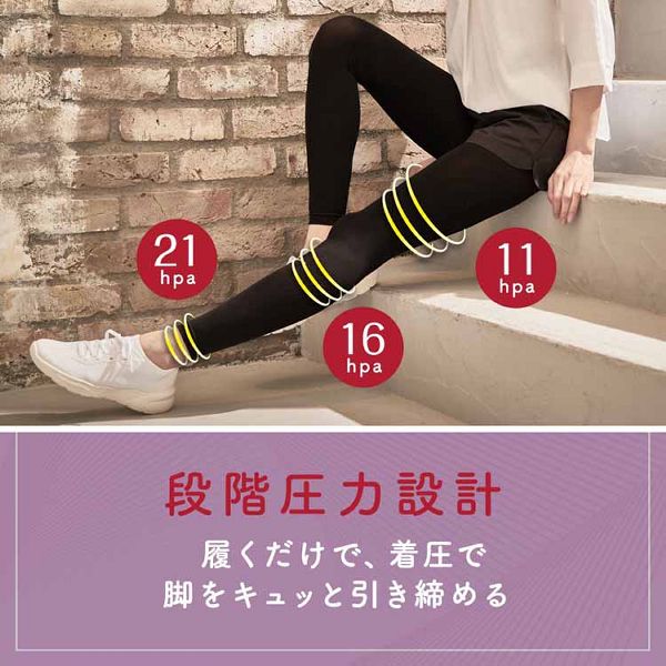 おそとでメディキュット エニタイムエクササイズ アクティブ LーLL ブラック 【プラザセレクト】