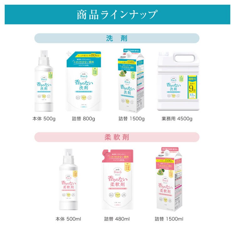 ［3個セット］ファーファ Free＆（フリーアンド） 超コン液体洗剤 無香料 本体 500g