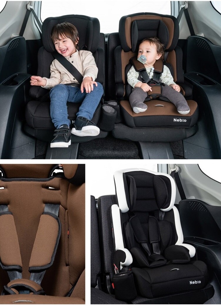 チャイルドジュニアシートNebio1歳～11歳洗える取付簡単軽量3WAYポップピットF中塚小児車工業所 