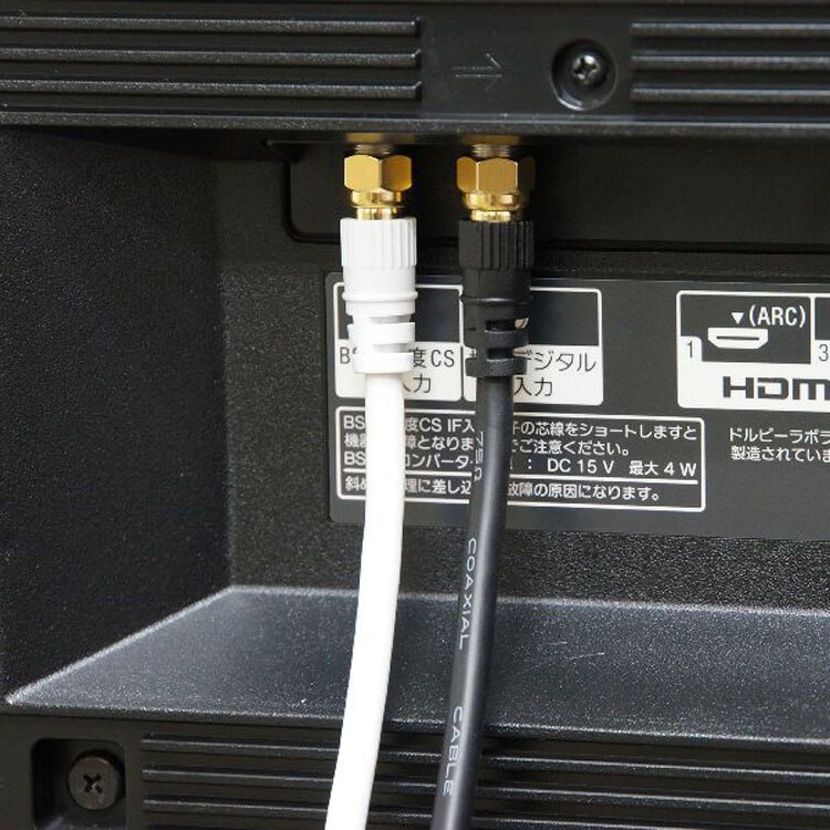 4K8K対応地デジBSffコード同軸ケーブルテレビ接続ケーブルS-4C-FBアンテナケーブル3m両側ネジ式コネクタ白ホーリック 