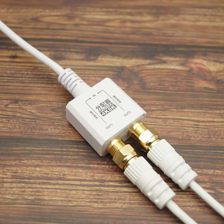 4K8K対応分配器地デジBSCSテレビテレビ接続分配器ケーブル一体型分配器アンテナ分配器極細ケーブル一体型10cmホーリック 