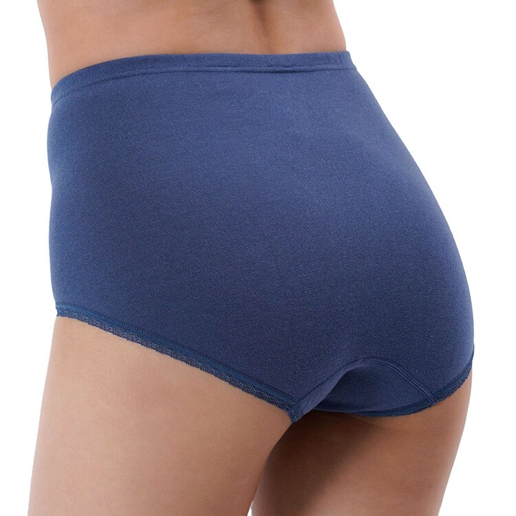 Fukuske 満足 美温活 湯たんぽ心地 ショーツ 無地 前側レース スタンダードタイプ 深ばき 吸湿発熱 37-4807F 【プラザセレクト】