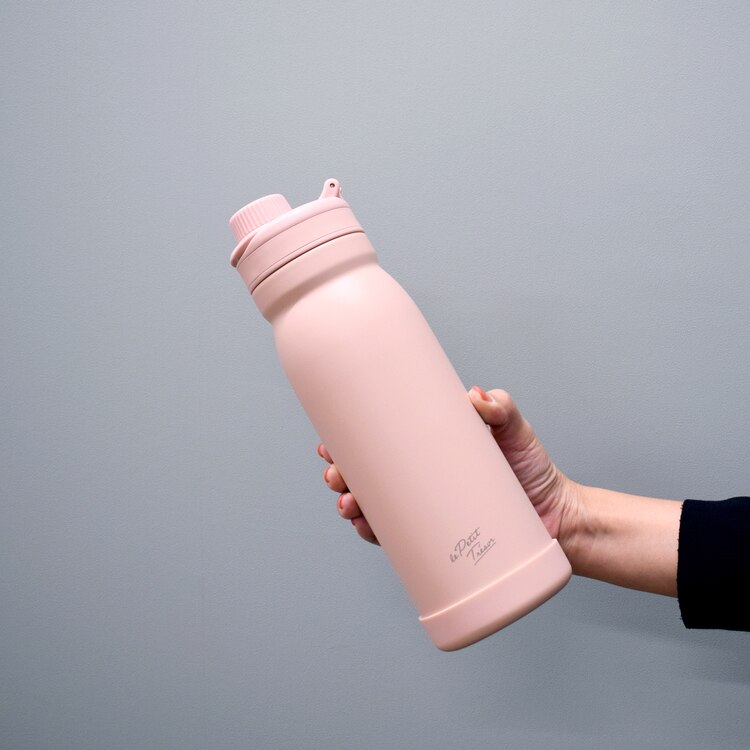 水筒ワンタッチ栓マグボトル1000ml1L、ステンレス直飲みステンレスボトル保温保冷大容量ワンタッチボトルアウトドアトレゾワステンレス直飲みボトル1000サブヒロモリ 