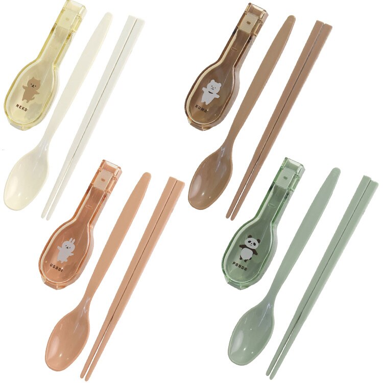 箸スプーンケースコンビセット弁当ランチグッズムームーフレンズ抗菌コンビセット&ハーフケースサブヒロモリ