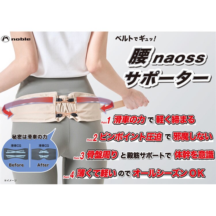 腰サポーター腰サポーターコルセットレディースメンズ男女兼用皮膚感覚腰naossサポータープロnaoss