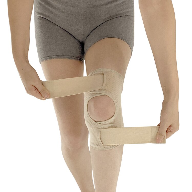 膝サポーターひざサポーター変形性膝関節症レディースメンズ男女兼用ベルトでギュッ!ひざnaossサポーター2枚組noble