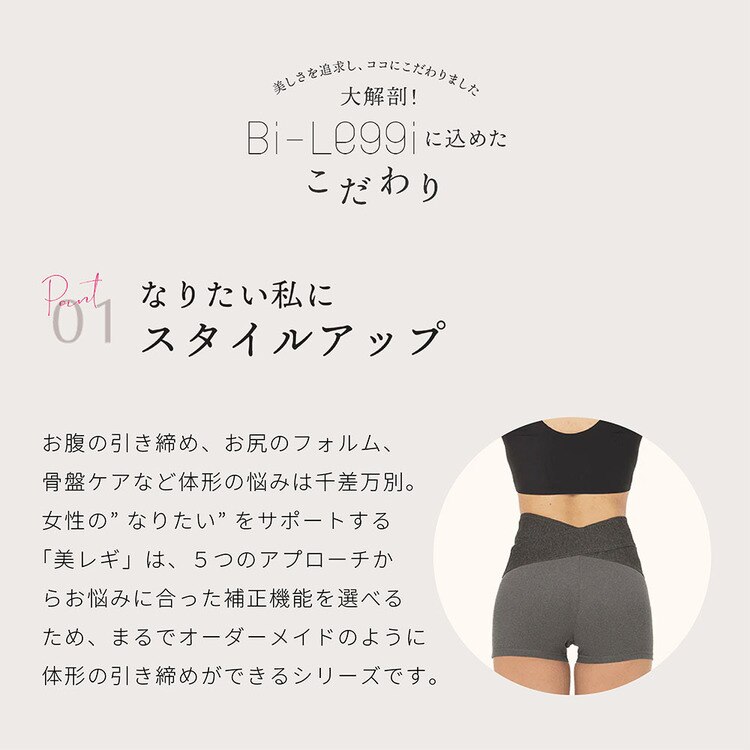 補正下着美シェイプレギンスインナー履くくびれ補正体形手軽美レギくびれ1分丈