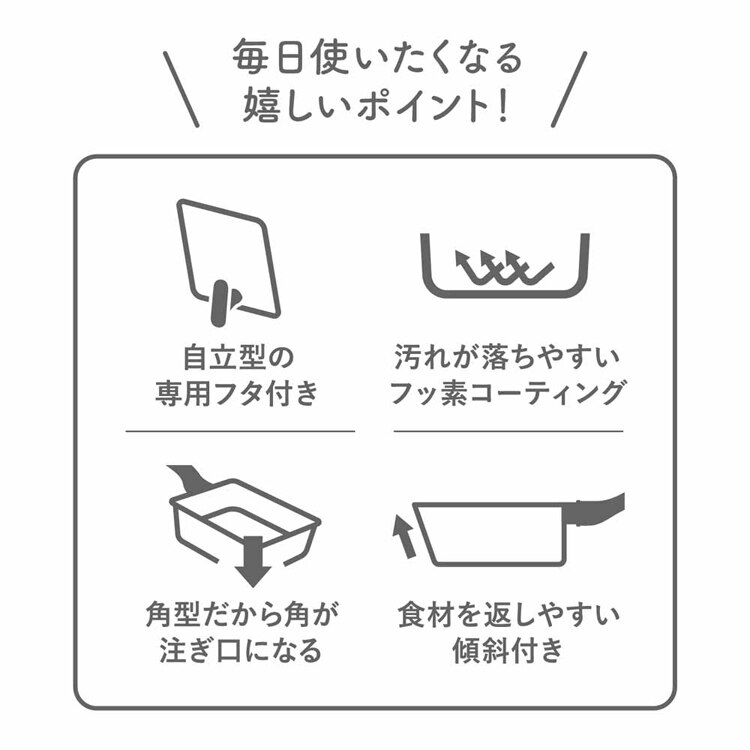 シービージャパン Supot 深型四角フライパン 13&times;18cm 【プラザセレクト】